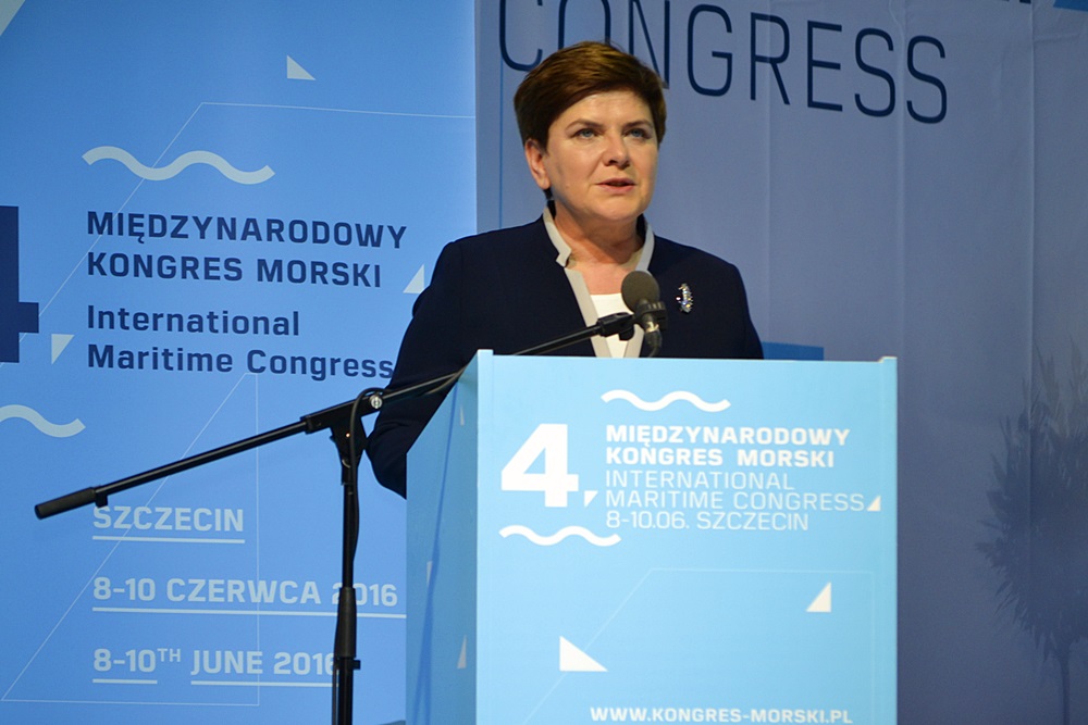 Premier RP Beata Szydło podczas 4. Kongresu Morskiego