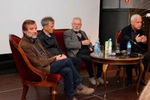 zaproszeni KOR-owcy, od lewej: Mirosław Witkowski, Marek Adamkiewicz, Józef Gawłowicz, Michał Paziewski